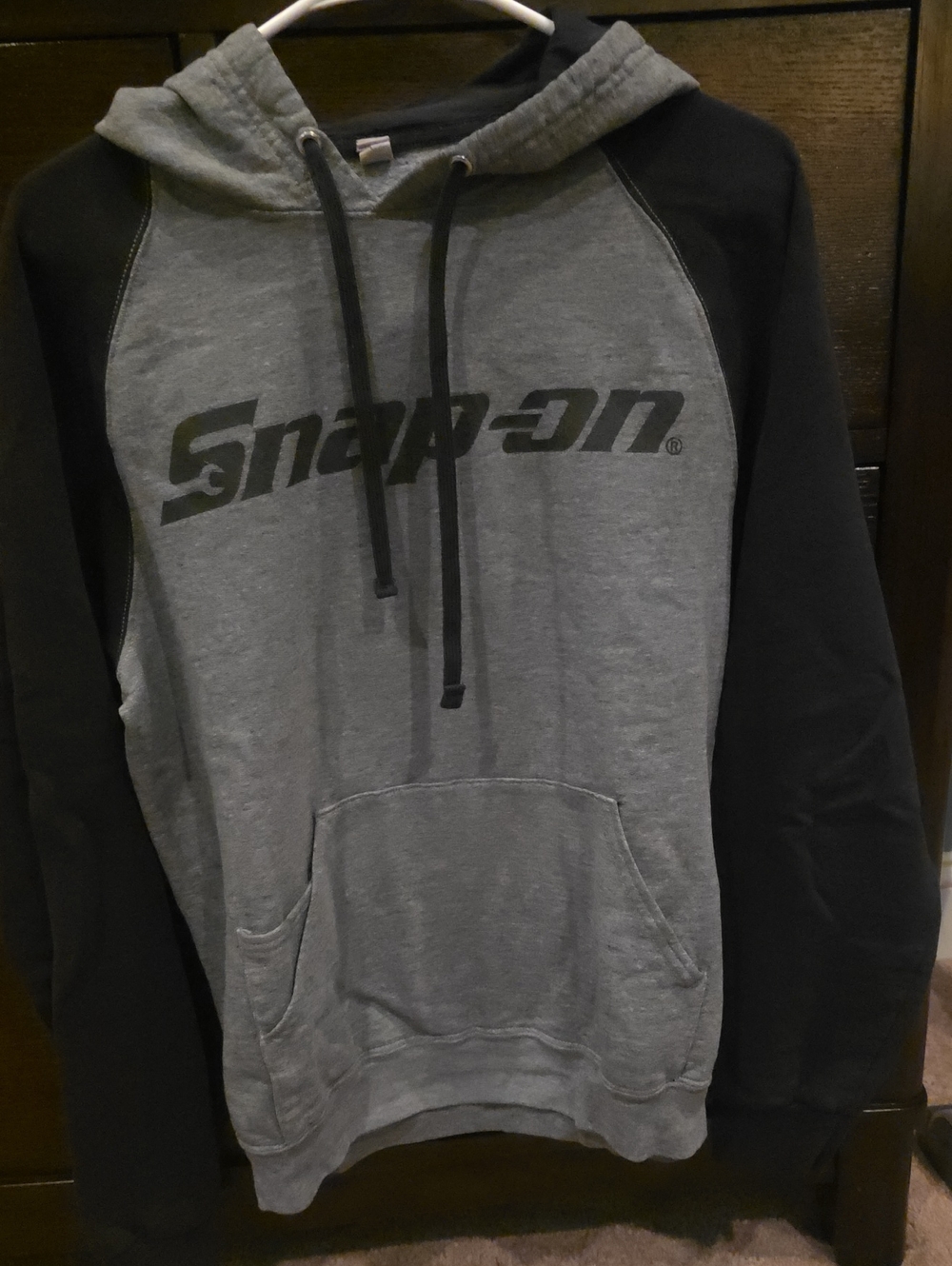 Snap Two-Tone Gray and Black Pullover Hoodie